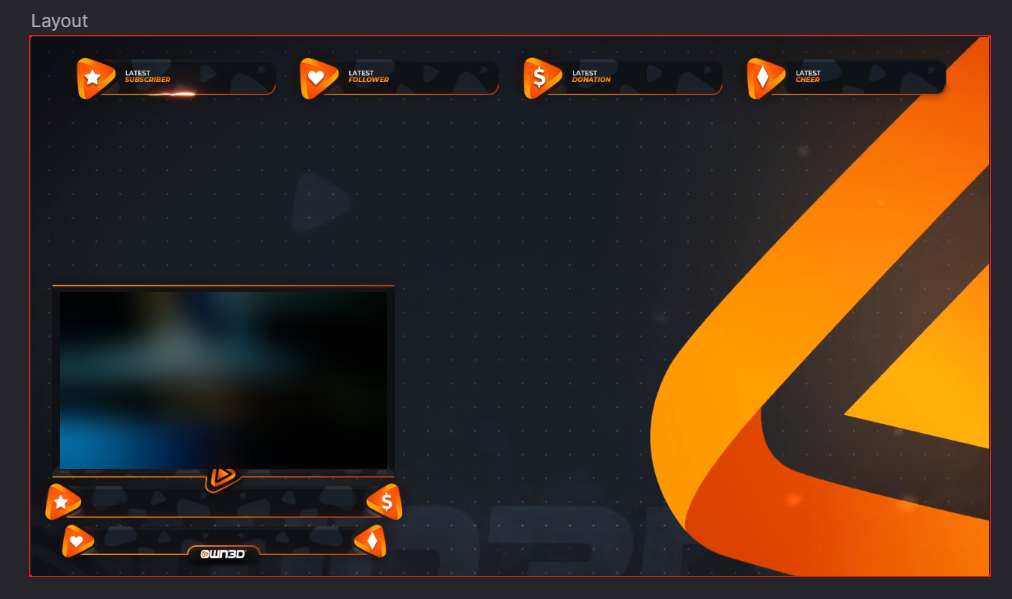 Razor Blue Chat Overlay for Twitch,  & Streamlabs OBS