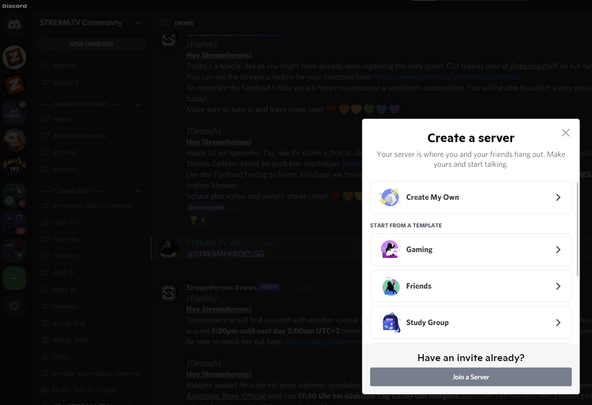 How to make a Discord server