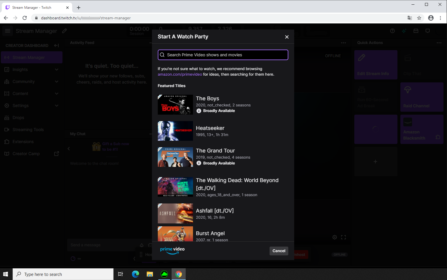 Twitch 'Watch Parties' allows streamers & viewers to watch Prime Video