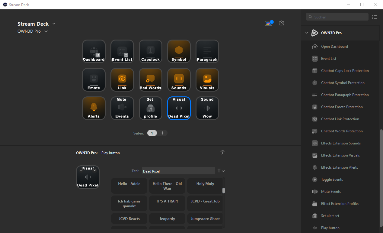 Stream Deck Elgato OWN3D Pro Screenshot with Visuals and SOunds.png