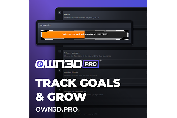 Defina seus objetivos de uma maneira totalmente nova com as barras de metas OWN3D Pro