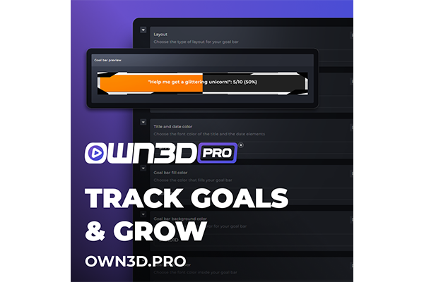 Définissez vos objectifs d’une toute autre façon avec les barres d’objectifs OWN3D Pro